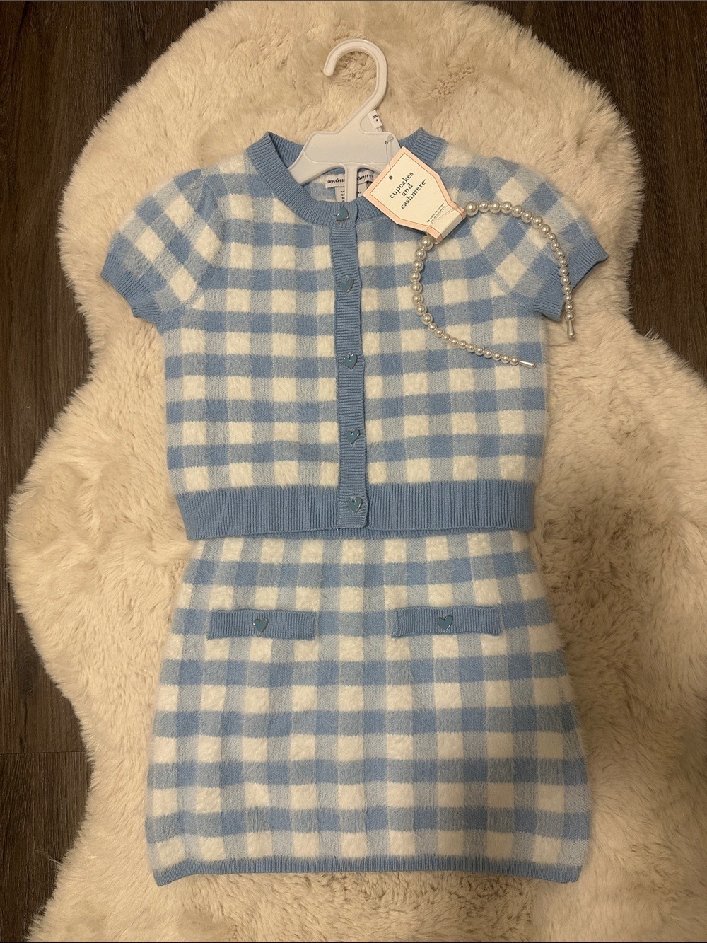 Girls Gingham Knit Two-Piece Set size 4